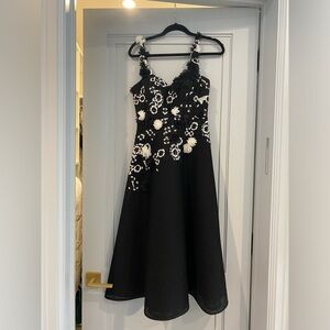 Teri Jon Black and White Sequin Dress